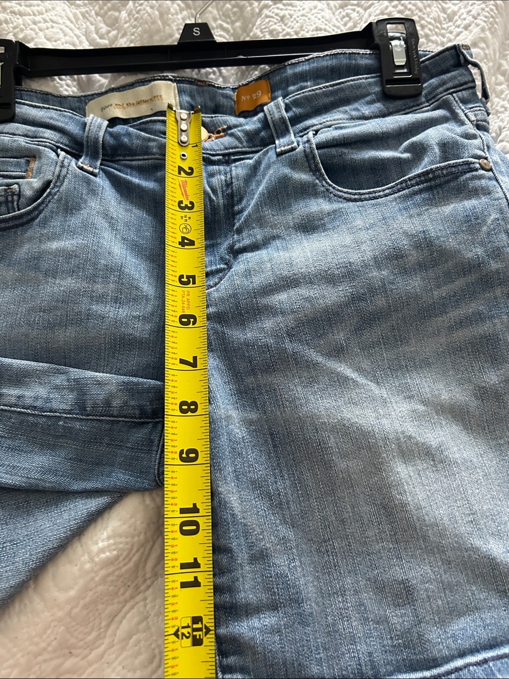 Anthropologie Pilcro the Letterpress  Blue Denim High-Rise Shorts Size 29 - Picture 11 of 11